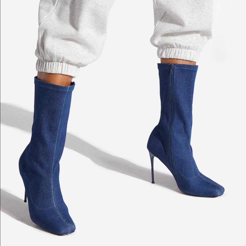 Heeled Jean Sock  Bootie Size 6 1/2